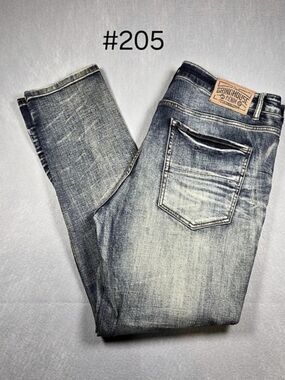 Grindhouse Skinny Jeans Men's Blue Distressed Jeans Waist 40
